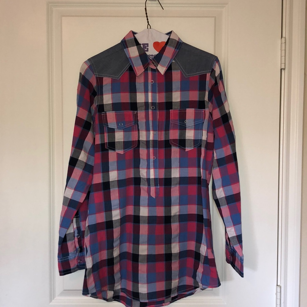 Plaid western style shirt/dress